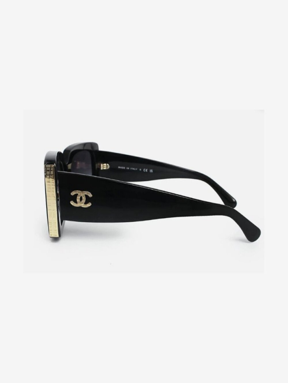 Chanel CH5435 Rectangle Sunglasses Black Frame Gray Gradient Lens - Picture 2 of 10